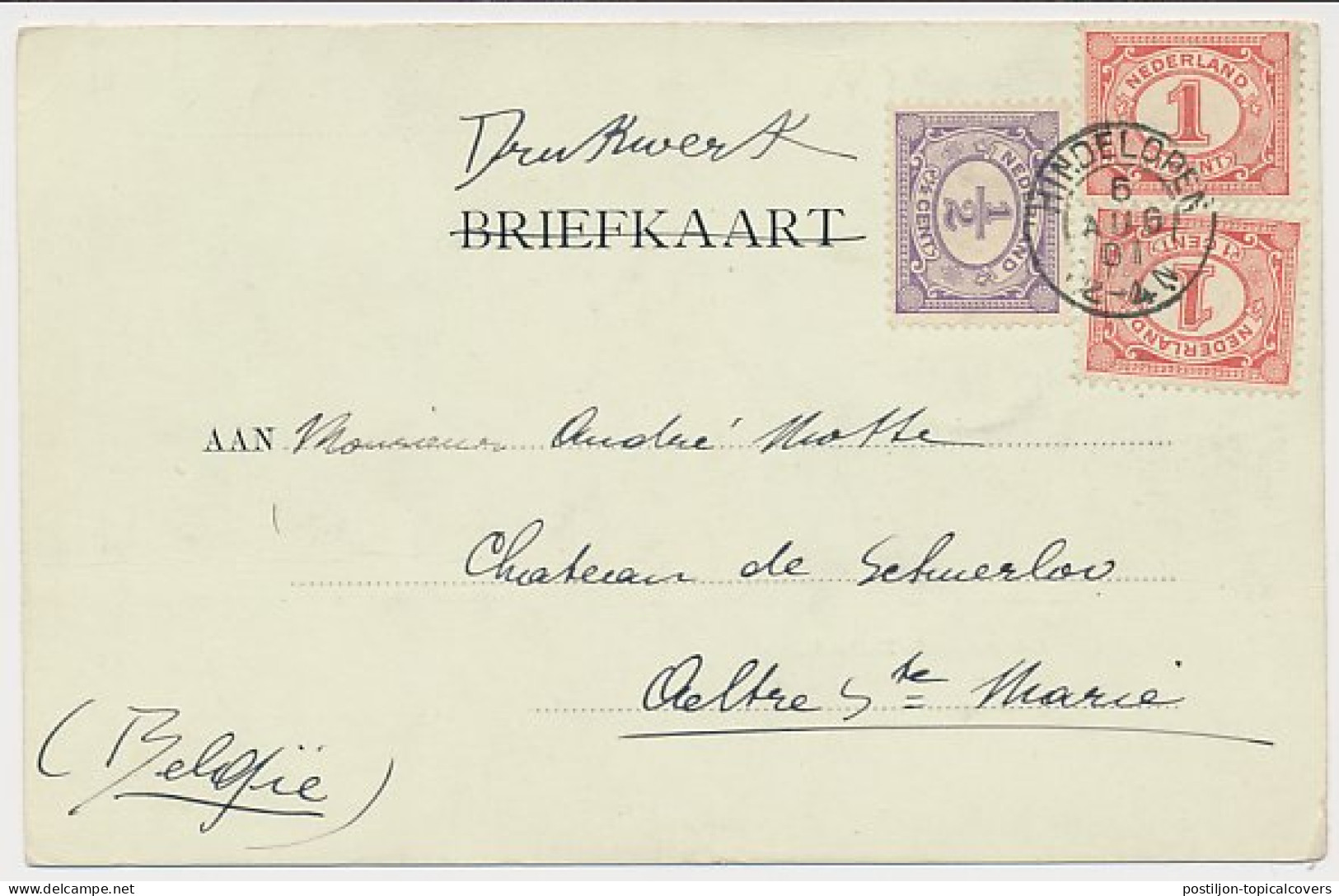 Kleinrondstempel Hindelopen 1901 - Non Classés