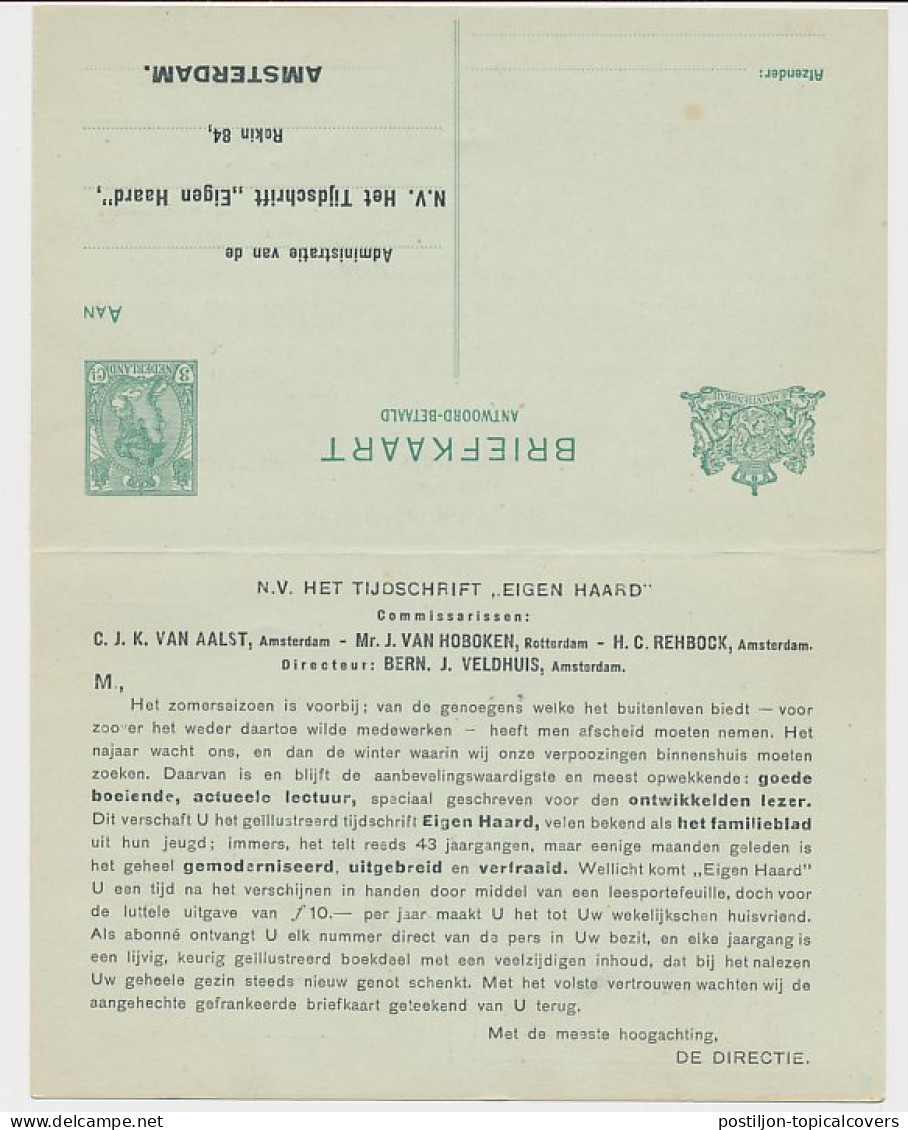 Briefkaart G. 91 I Particulier Bedrukt Amsterdam 1918 - Interi Postali