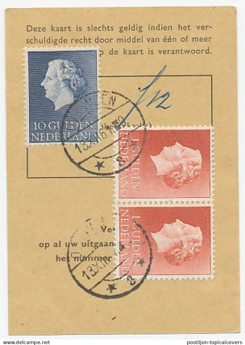 Em. Juliana Postbuskaartje Overveen 1961 - Ohne Zuordnung