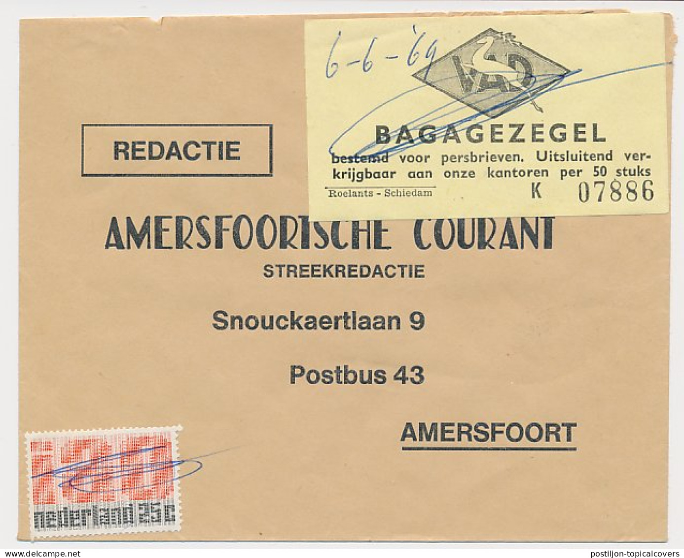 Amersfoort 1969 - VAD Bagagezegel Voor Persbrieven - Non Classés