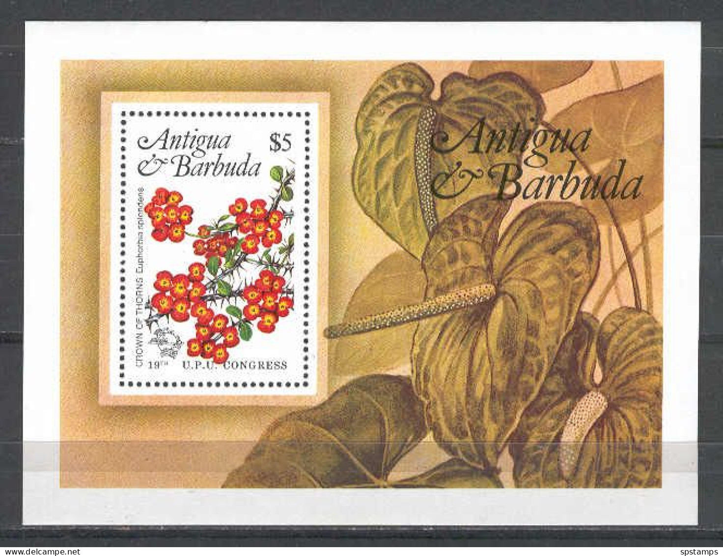 Antigua & Barbuda 1984 Flowers - UPU MS MNH - Andere & Zonder Classificatie
