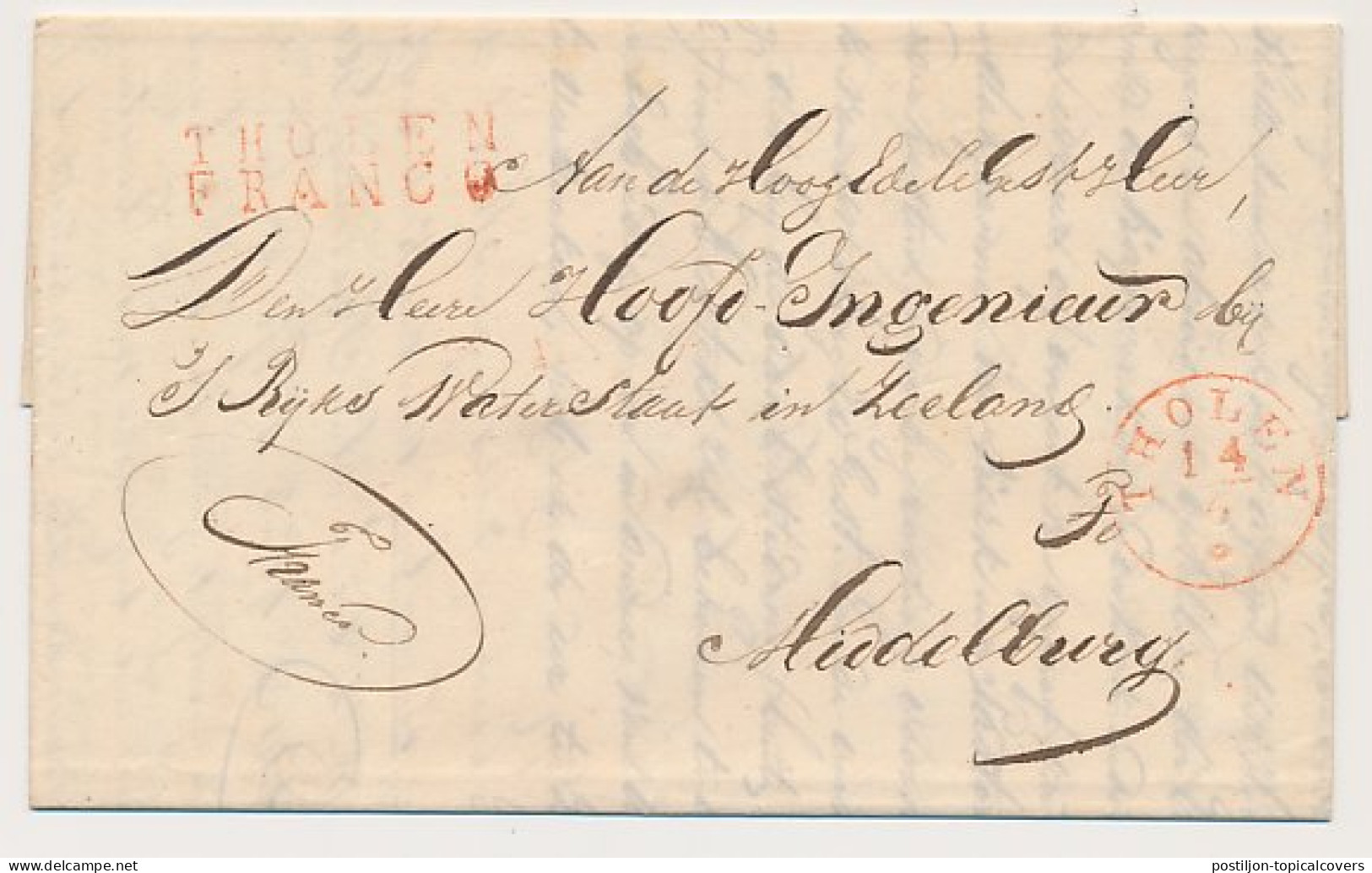 Oud Vossemeer - THOLEN FRANCO - Middelburg 1841 - ...-1852 Prephilately