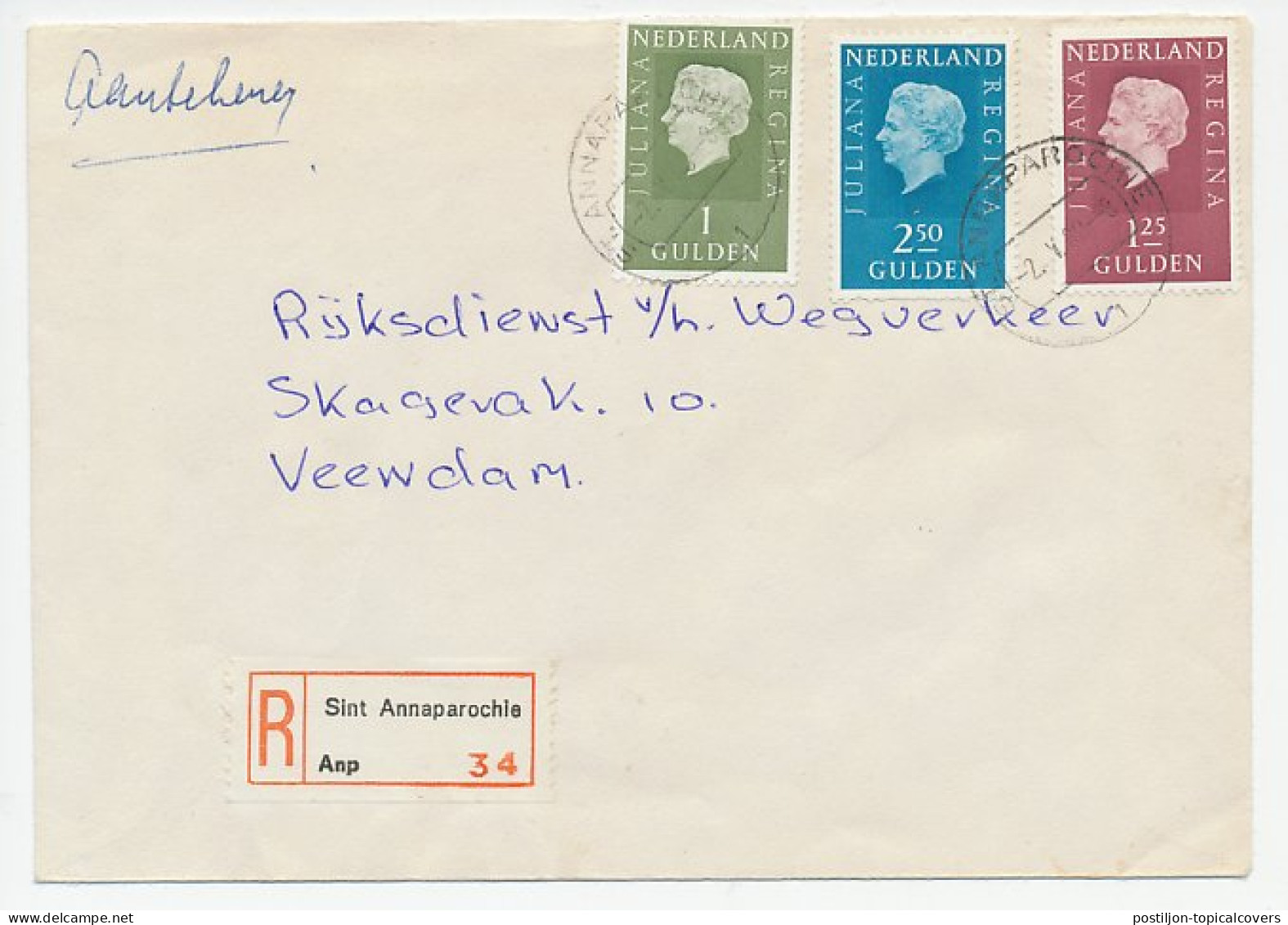 Em. Juliana Aangetekend Sint Annaparochie - Veendam 1980 - Zonder Classificatie