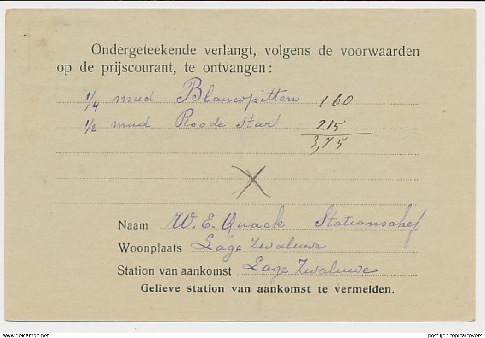 Treinblokstempel : Venlo - Rotterdam V 1915 - Non Classés