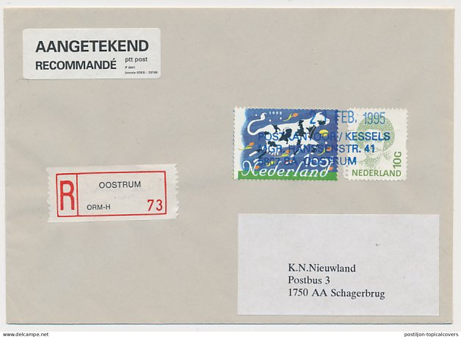 MiPag / Mini Postagentschap Aangetekend Oostrum 1995 - Ohne Zuordnung