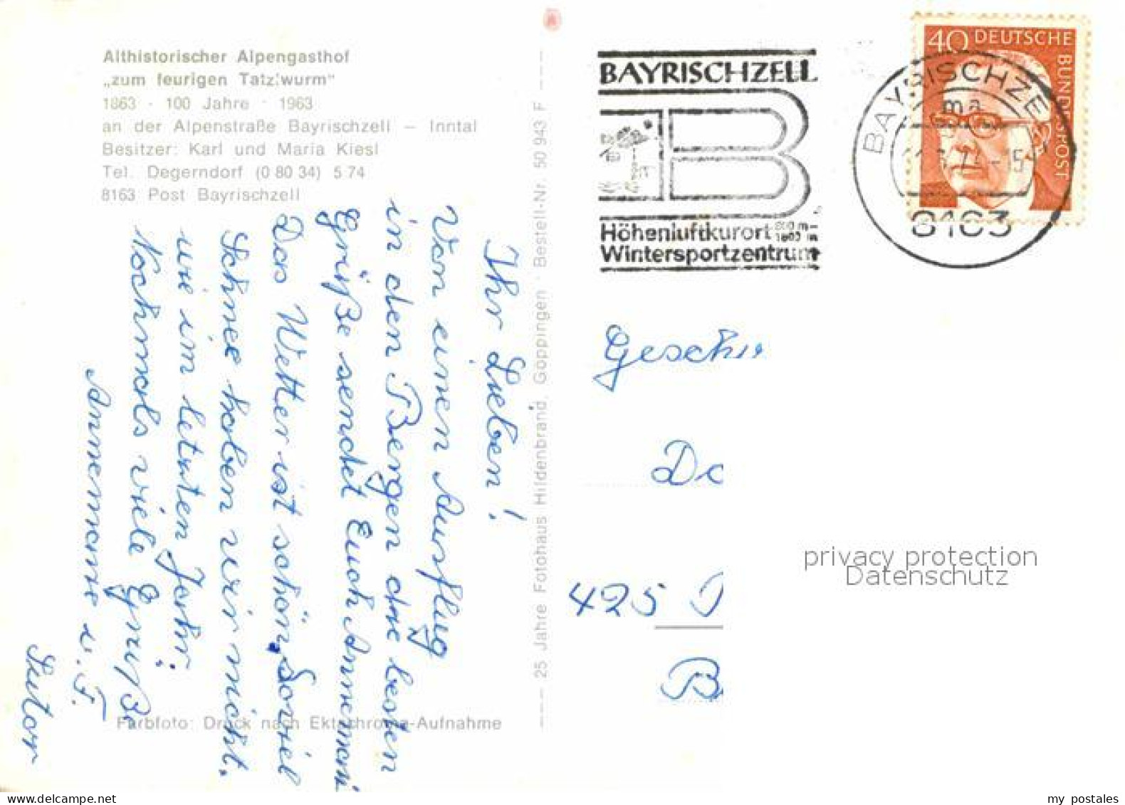 72783861 Bayrischzell Althistorischer Alpengasthof Zum Feurigen Tatzlwurm Wendel - Autres & Non Classés