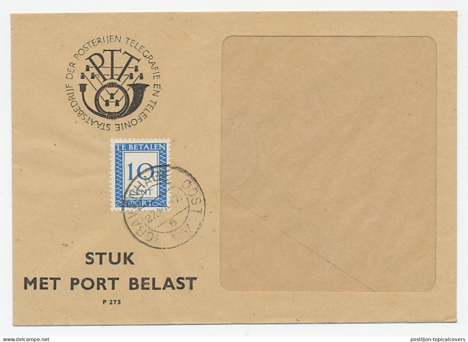 Emissie Port 1947 Dienst Envelop Den Haag - Unclassified