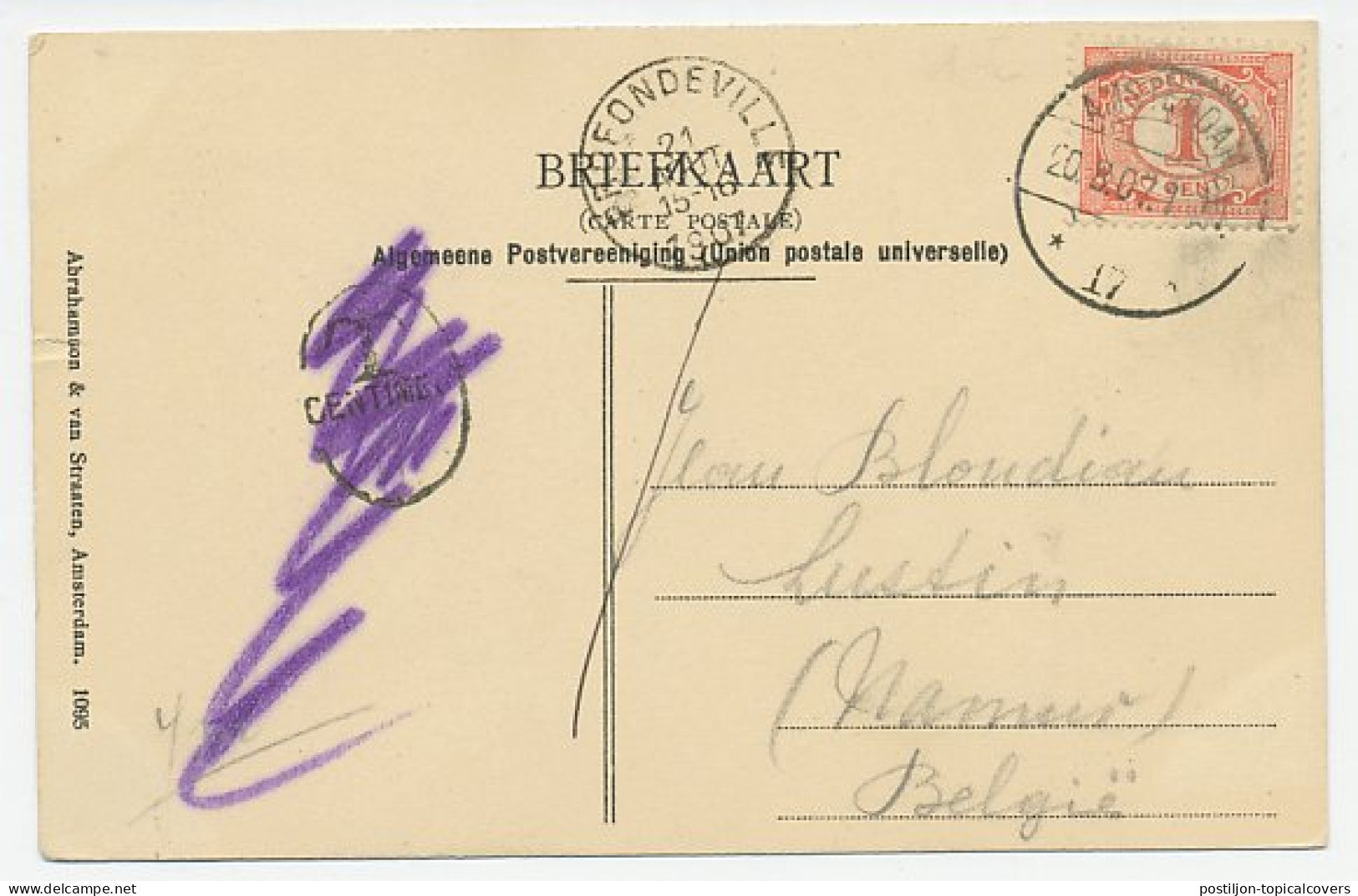 Prentbriefkaart Postkantoor Amsterdam 1907 - Altri & Non Classificati