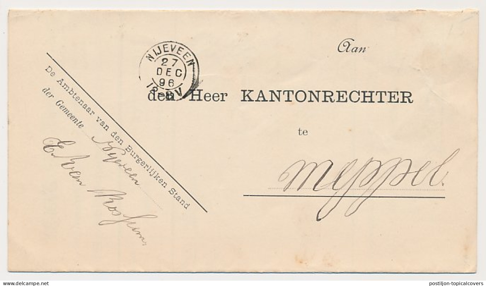Kleinrondstempel Nijeveen 1896 - Non Classificati