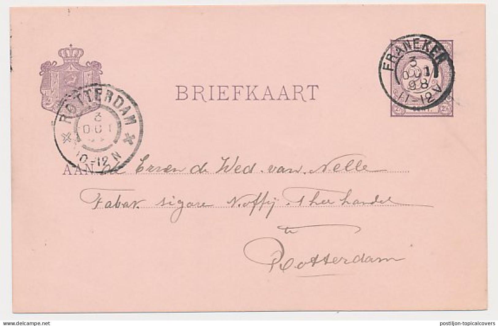 Kleinrondstempel Franeker 1898 - Non Classificati