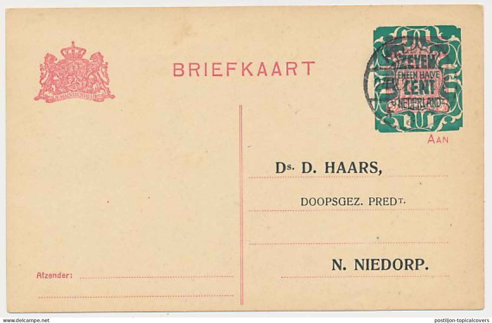 Briefkaart G. 170 Particulier Bedrukt Den Helder 1923 - Postal Stationery