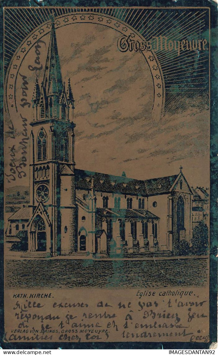 57 MOYEUVRE #FG57310 GRUSS AUS EGLISE CATHOLIQUE DECOR BRILLANT ART NOUVEAU - Autres & Non Classés