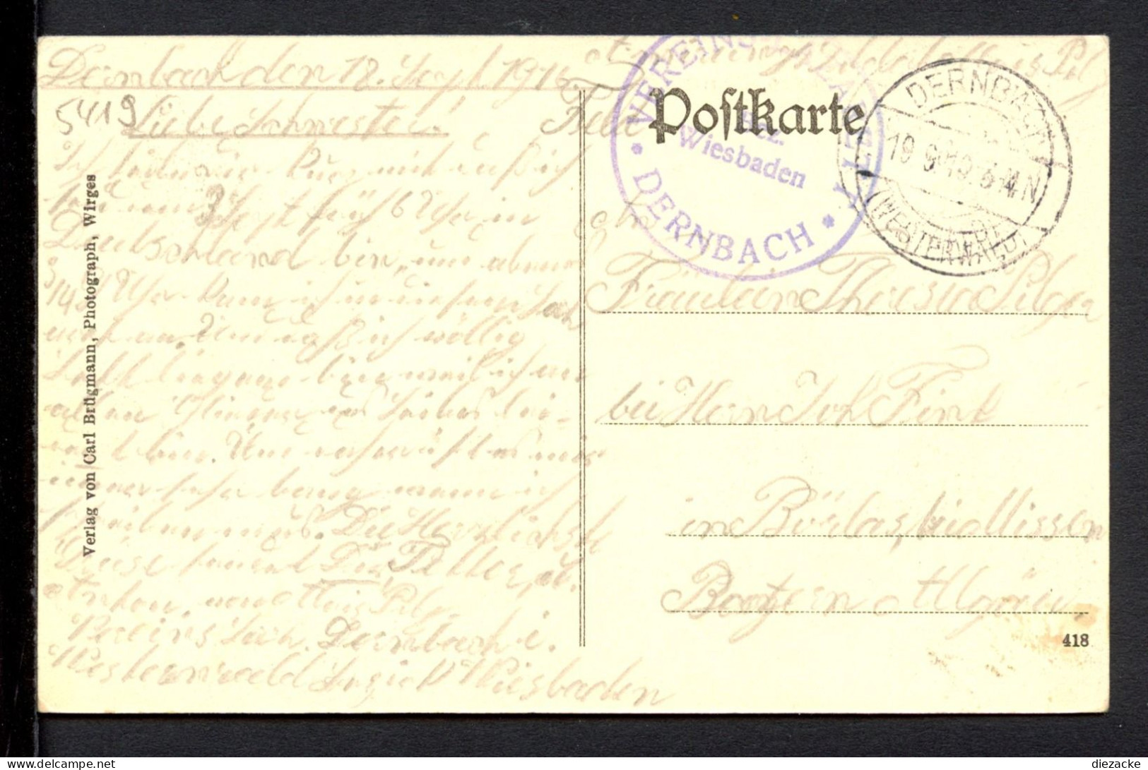 AK Dernbach/ Westerwald 1916 Herz-Jesu Krankenhaus (PK0826 - Other & Unclassified