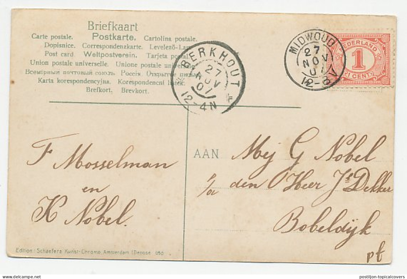 Kleinrondstempel Miidwoud 1907 - Non Classés