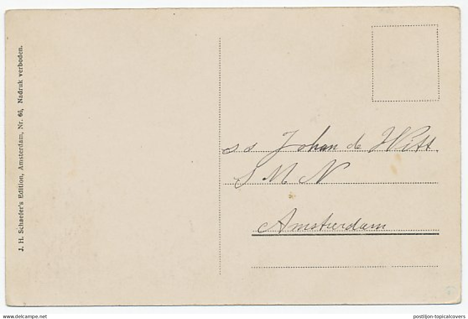 Prentbriefkaart SMN - S.S. Johan De Witt  - Passagiersschepen