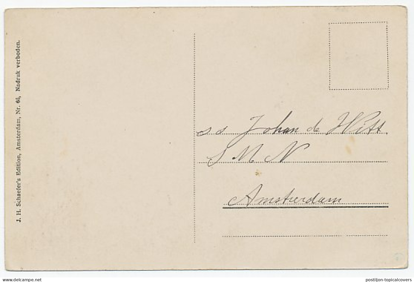 Prentbriefkaart SMN - S.S. Johan De Witt  - Paquebots