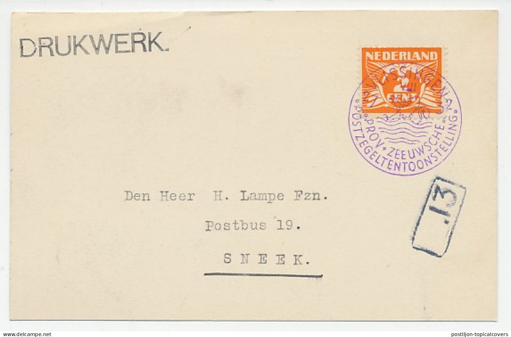 Vlissingen 1932 - Postzegeltentoonstelling - Vd. Wart 112 - Unclassified