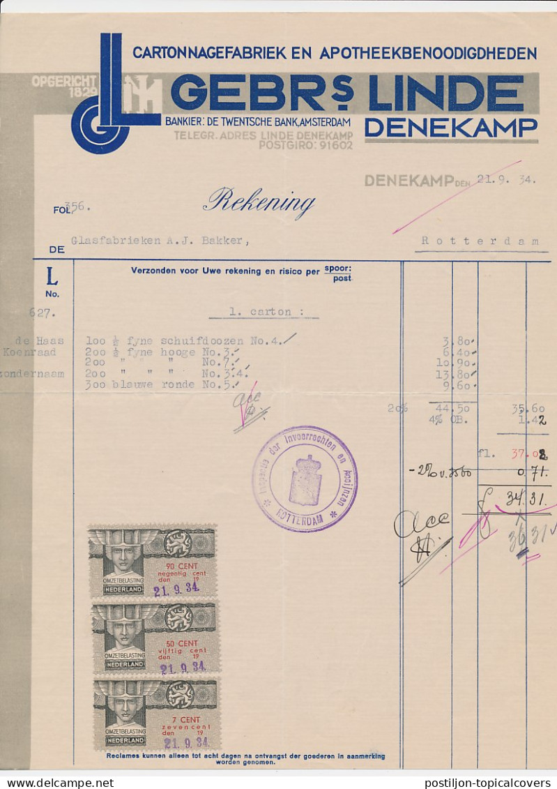 Omzetbelasting Diverse Waarden - Denekamp 1934 - Fiscaux