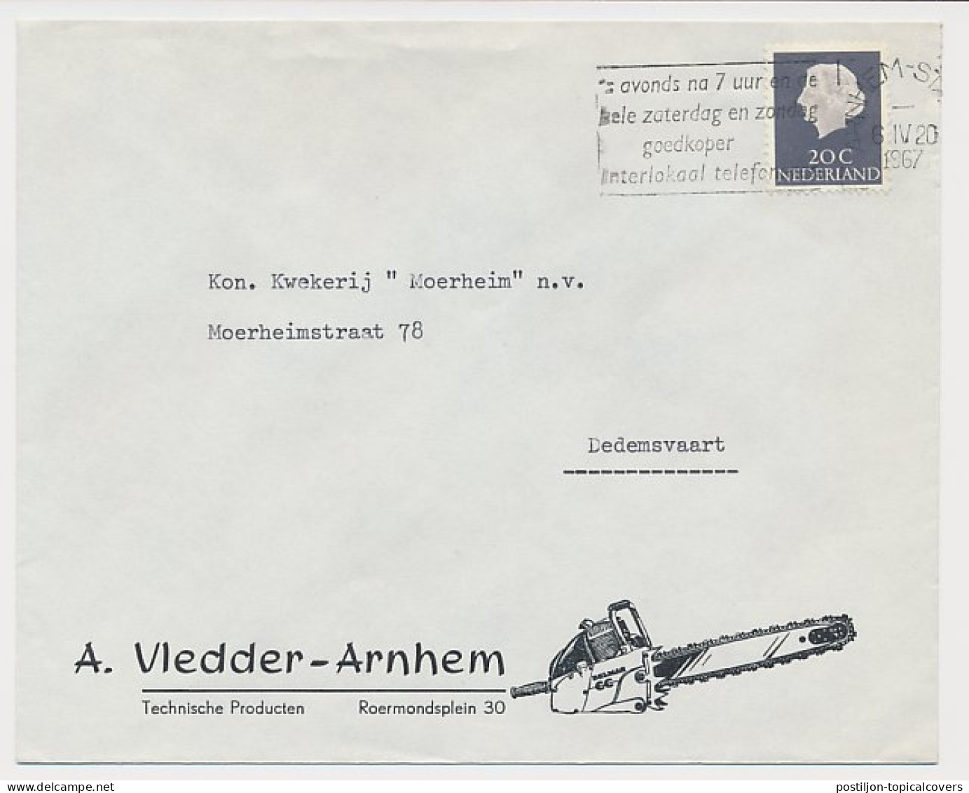 Firma Envelop Arnhem 1967 - Kettingzaag - Zonder Classificatie
