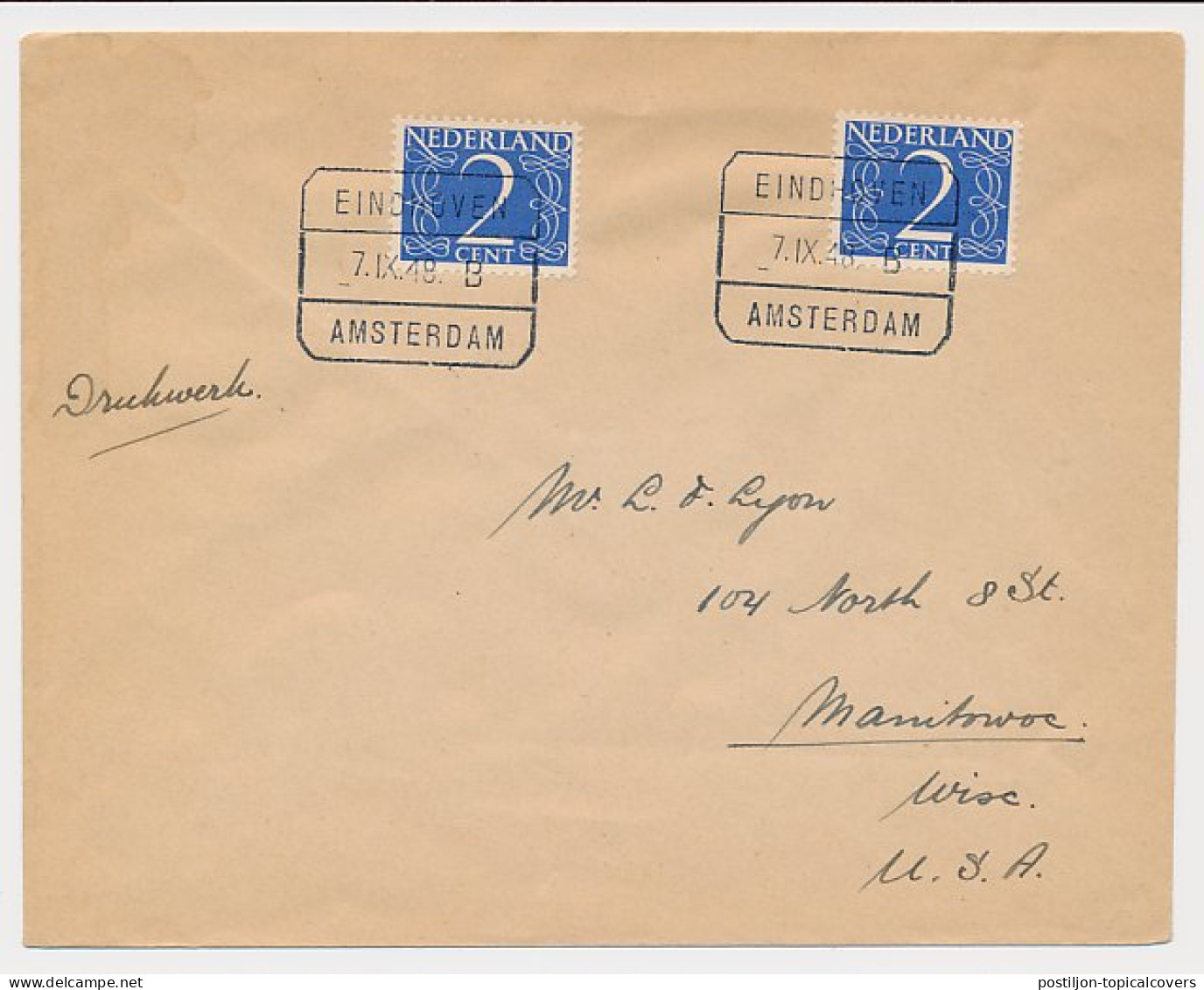 Treinblokstempel : Eindhoven - Amsterdam B 1948 - Non Classés