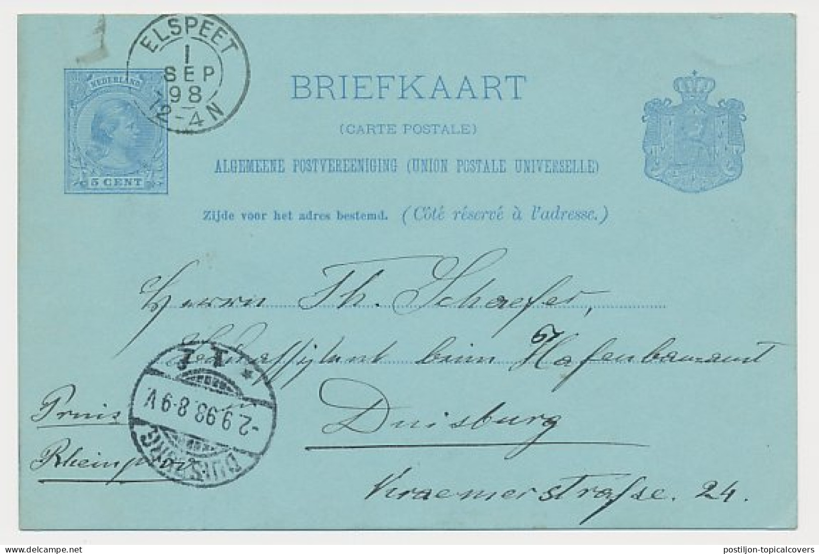 Kleinrondstempel Elspeet 1898 - Non Classés