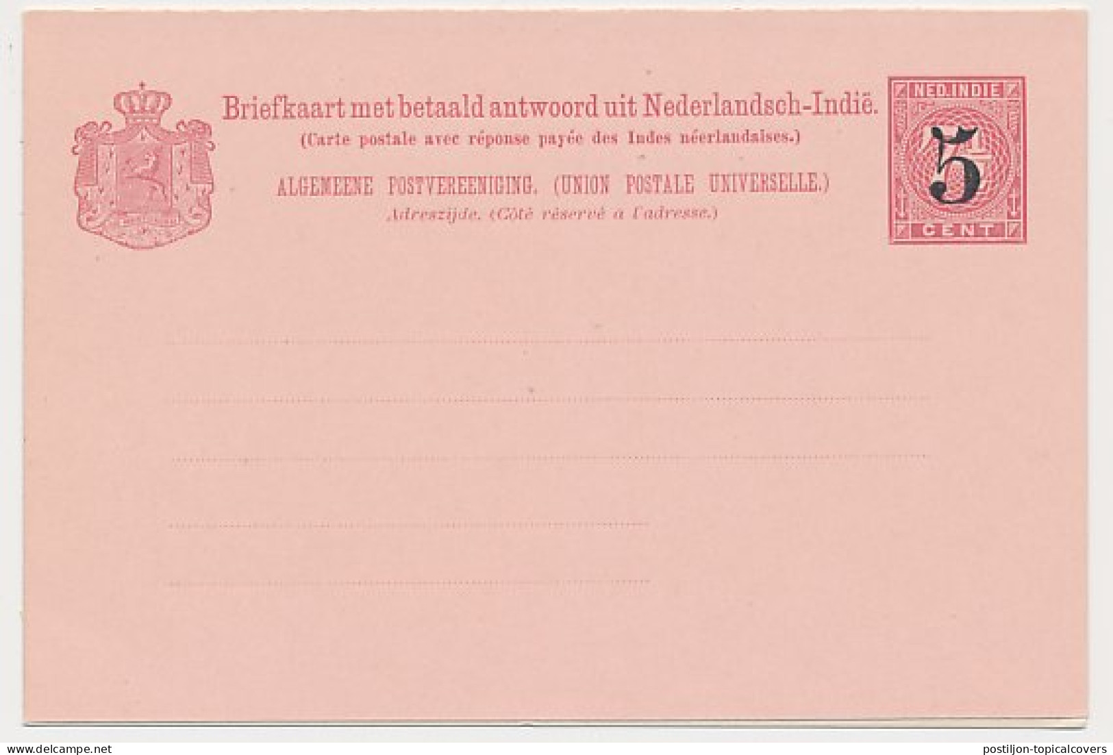 Ned. Indie Briefkaart G. 19 B - Netherlands Indies