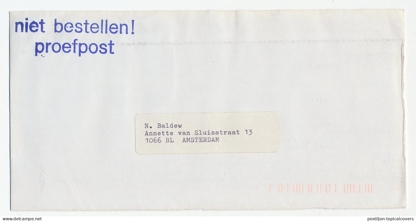 KPK Amsterdam 1979 - Proef / Test Envelop - Ohne Zuordnung