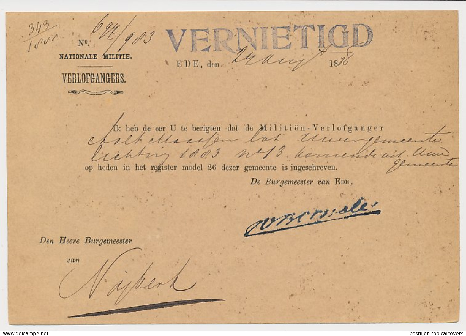 Kleinrondstempel Eede 1888 - Non Classificati