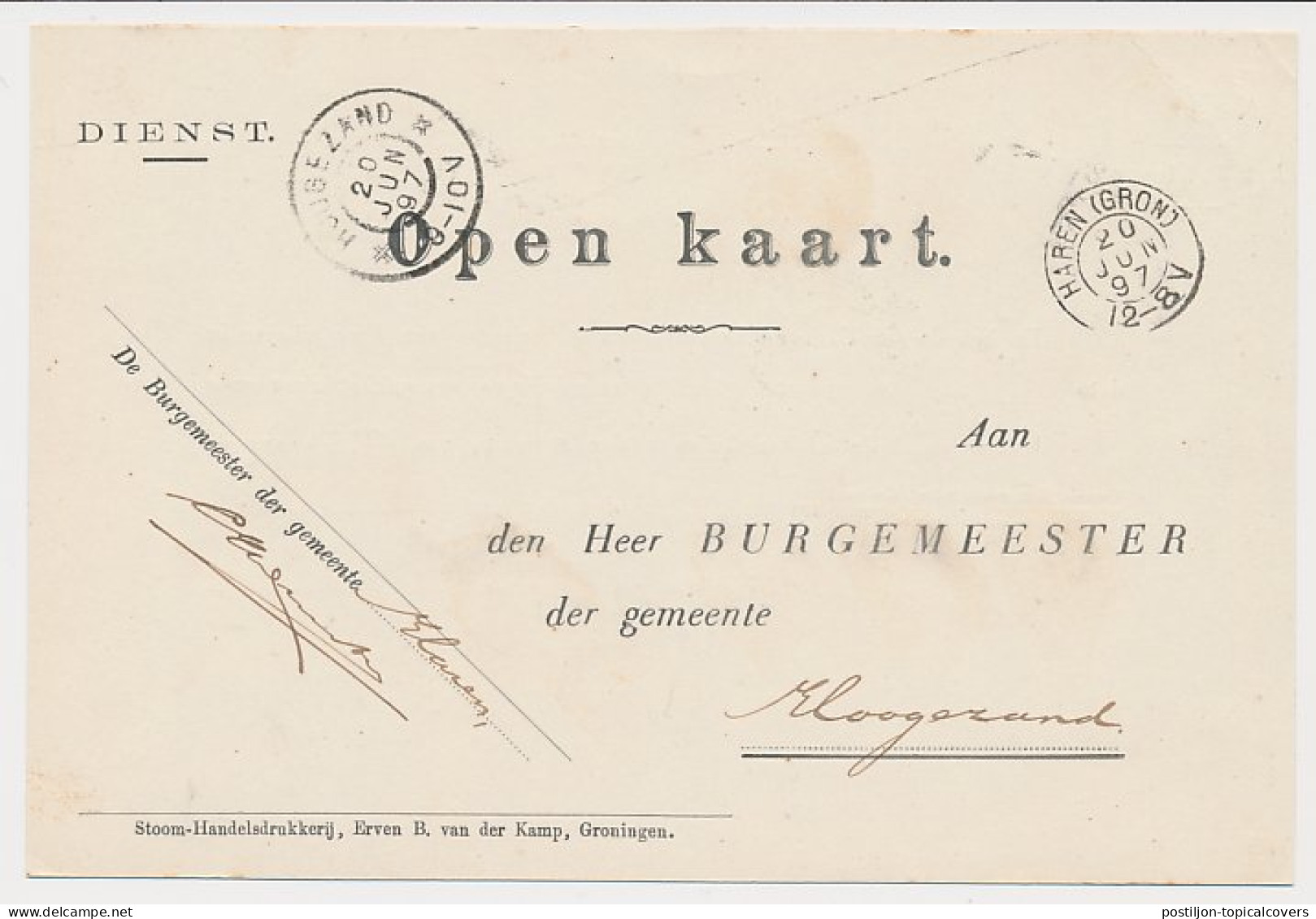 Kleinrondstempel Haren (Gron:) 1897 - Non Classificati