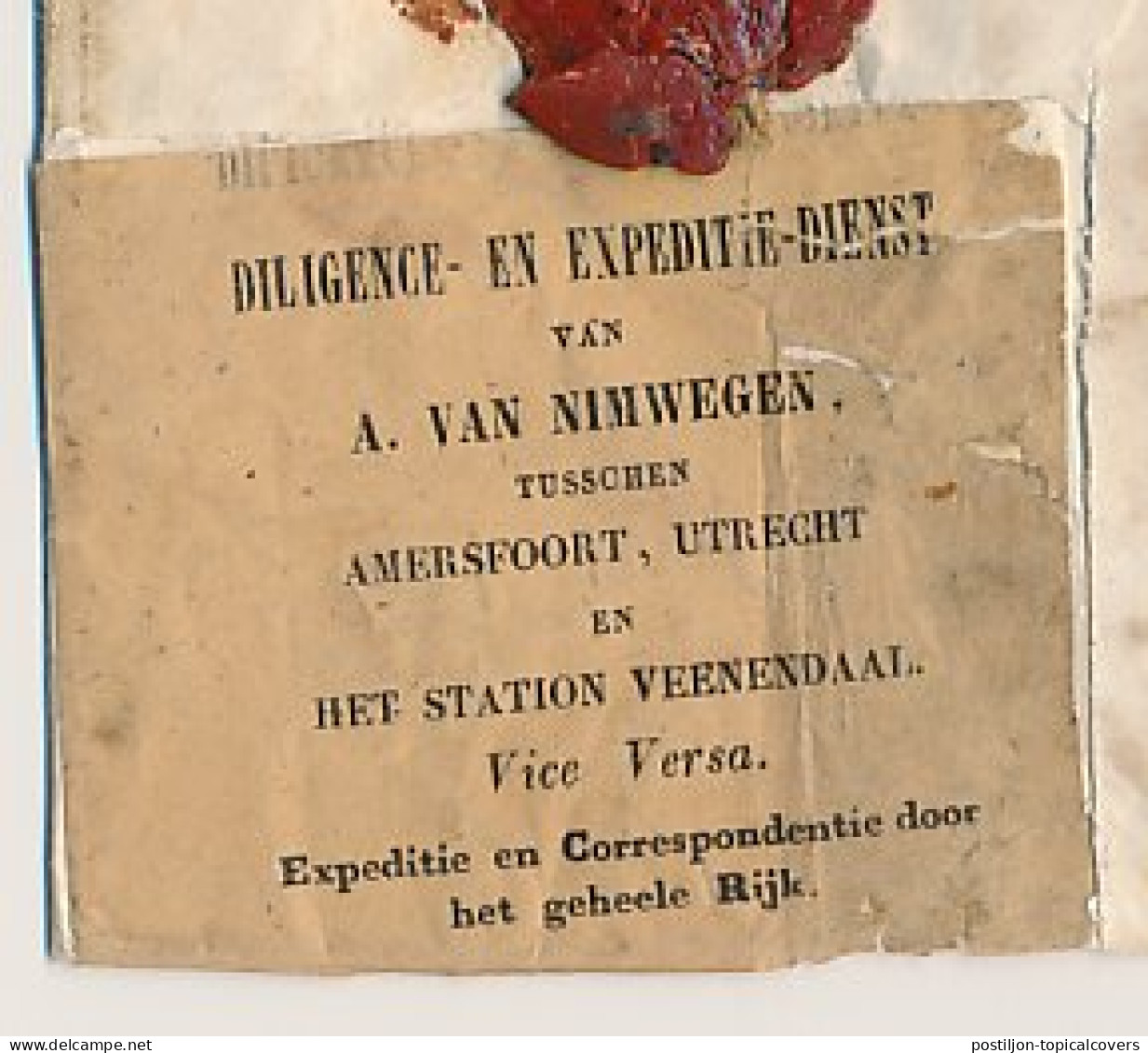 Amersfoort - Vlaardingen 1848 - Diligence Dienst Van Nimwegen  - ...-1852 Voorlopers