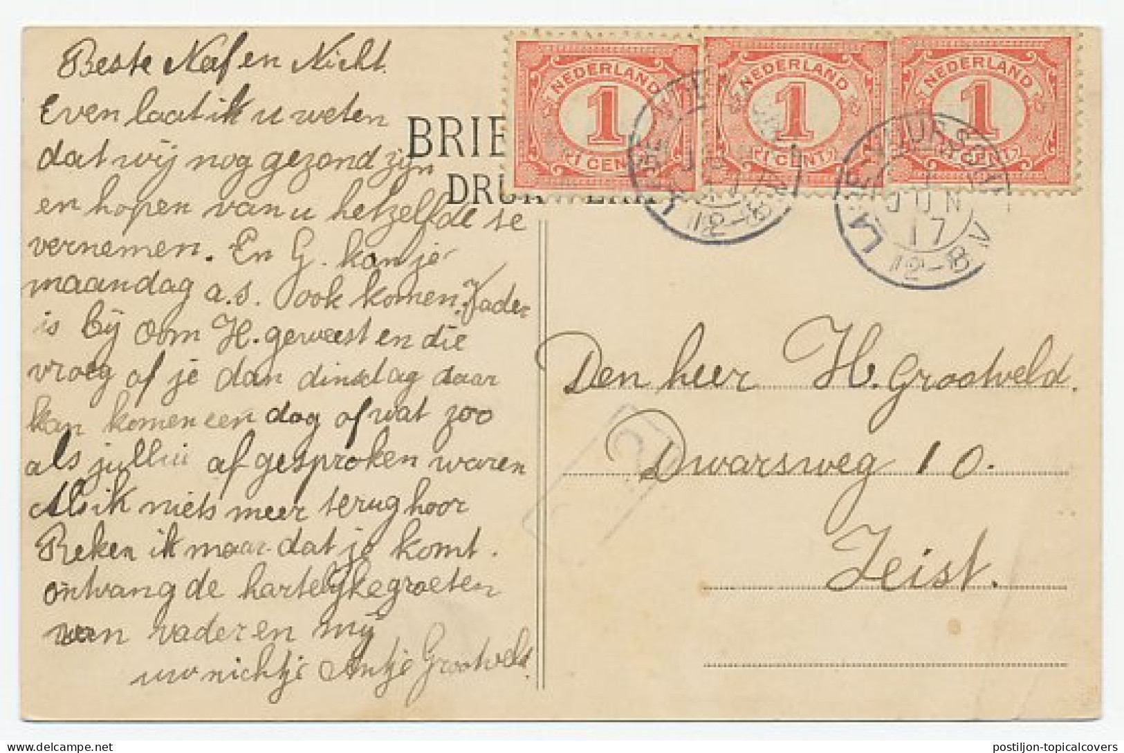 Kleinrondstempel Lage Vuursche 1917 - Unclassified