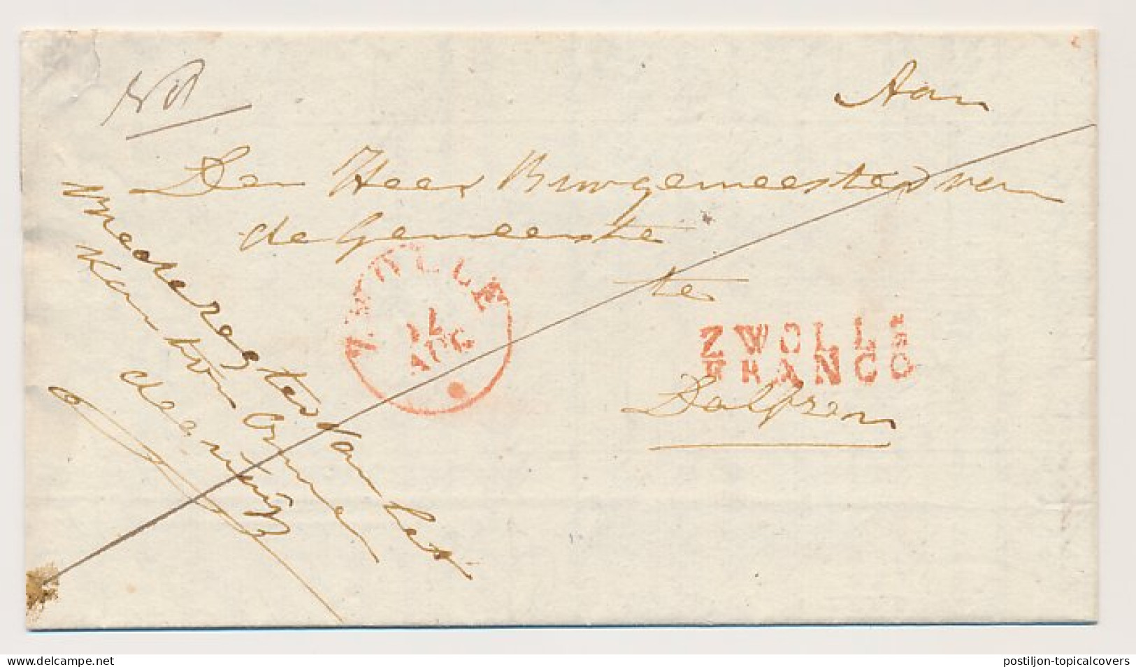 Ommen - ZWOLLE FRANCO - Dalfsen 1834 - ...-1852 Vorläufer