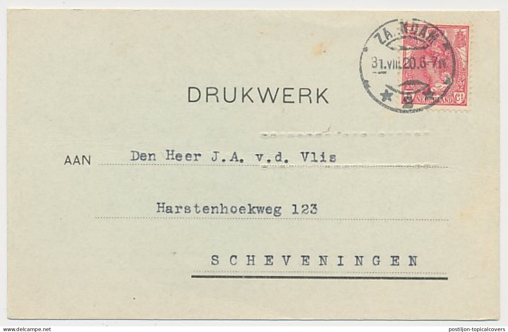 Firma Briefkaart Zaandam 1920 - Verkade - Plaatjesalbums - Unclassified