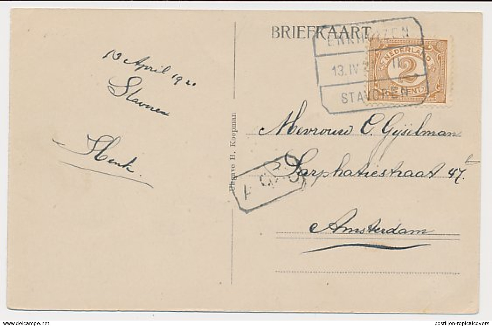 Treinblokstempel : Enkhuizen - Stavoren II 1921 - Unclassified