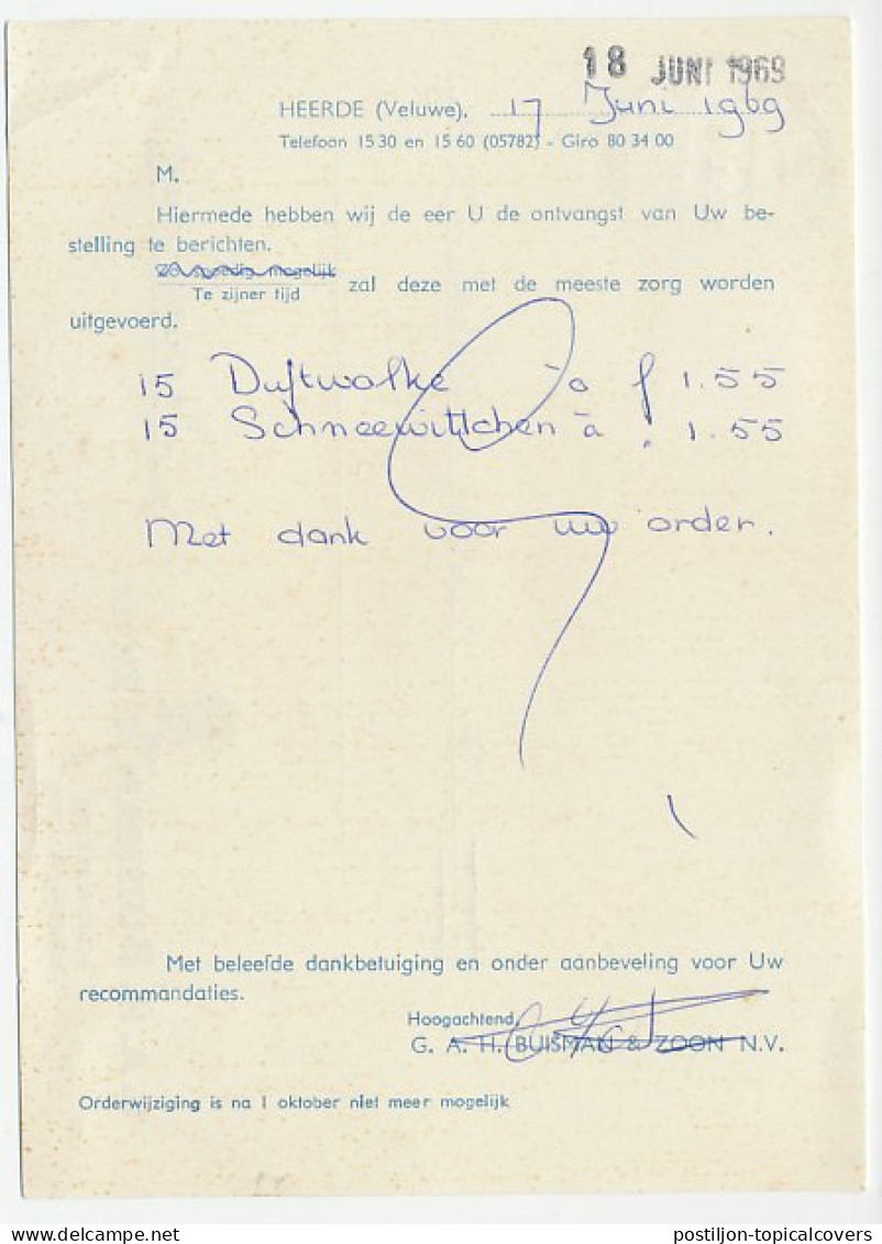 Firma Briefkaart Heerde 1969 - Rozenkwekerij - Non Classificati