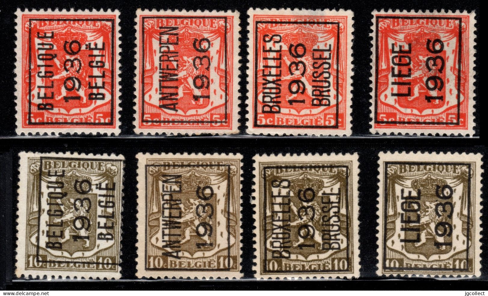 Setje Typo's 1936 - Staatswapen/Sceau De L'etat  - O/used - Typo Precancels 1936-51 (Small Seal Of The State)