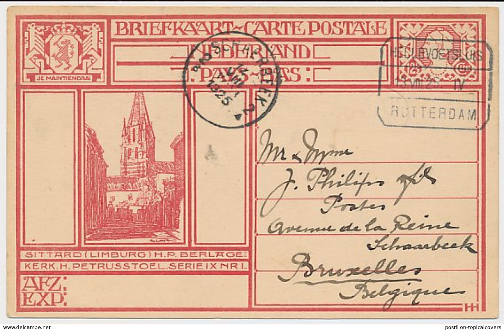 Treinblokstempel: Hellevoetsluis - Rotterdam IV 1925 - G. 199 N  - Non Classificati