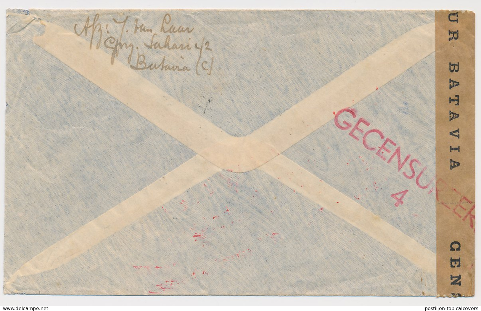 Censored Cover Batavia Neth. Indies 1940 - Retour Afzender  - Nederlands-Indië