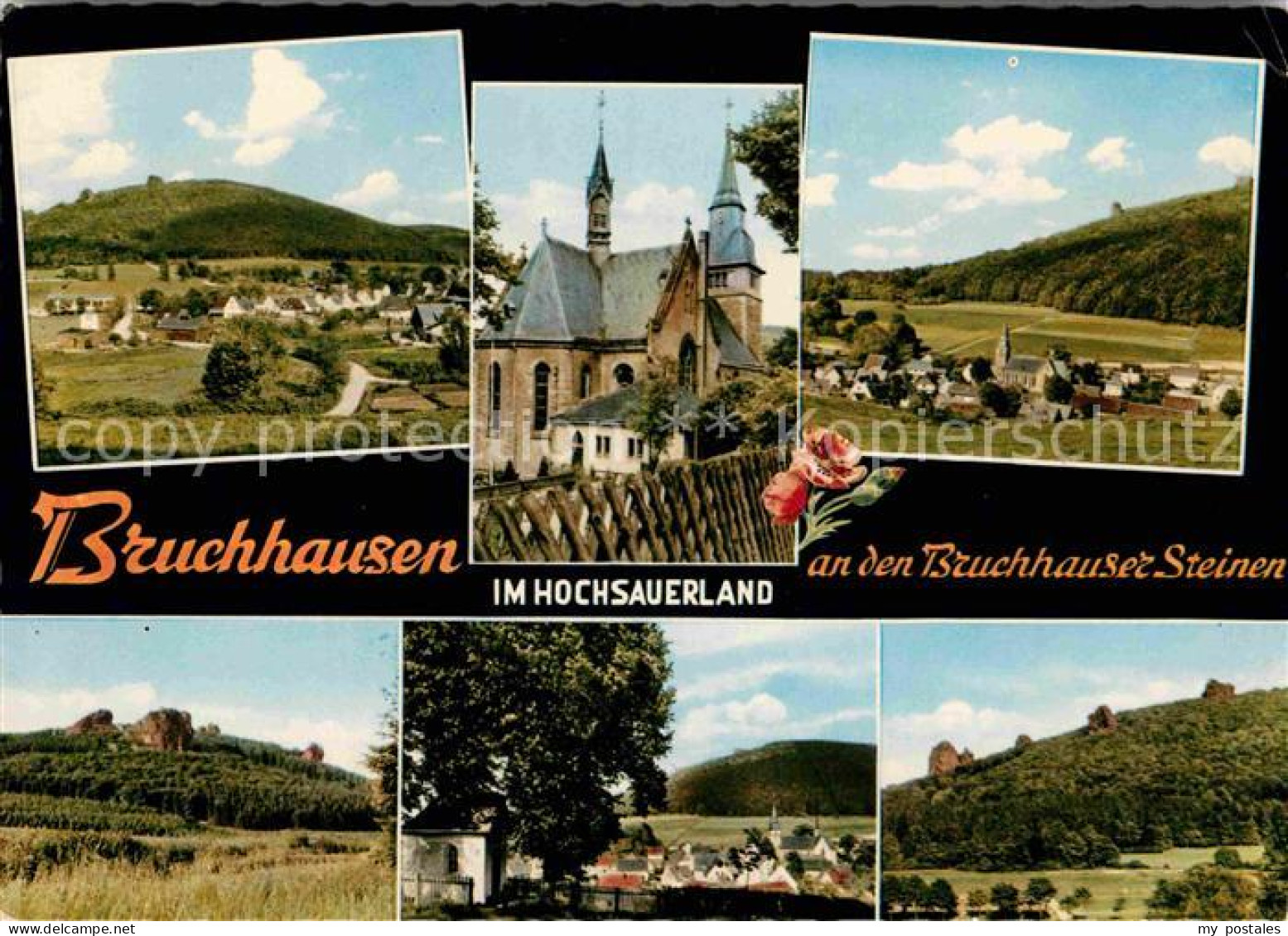 72783437 Bruchhausen Sauerland Panorama Kirche Burg Teilansicht Bruchhausen Saue - Sonstige & Ohne Zuordnung