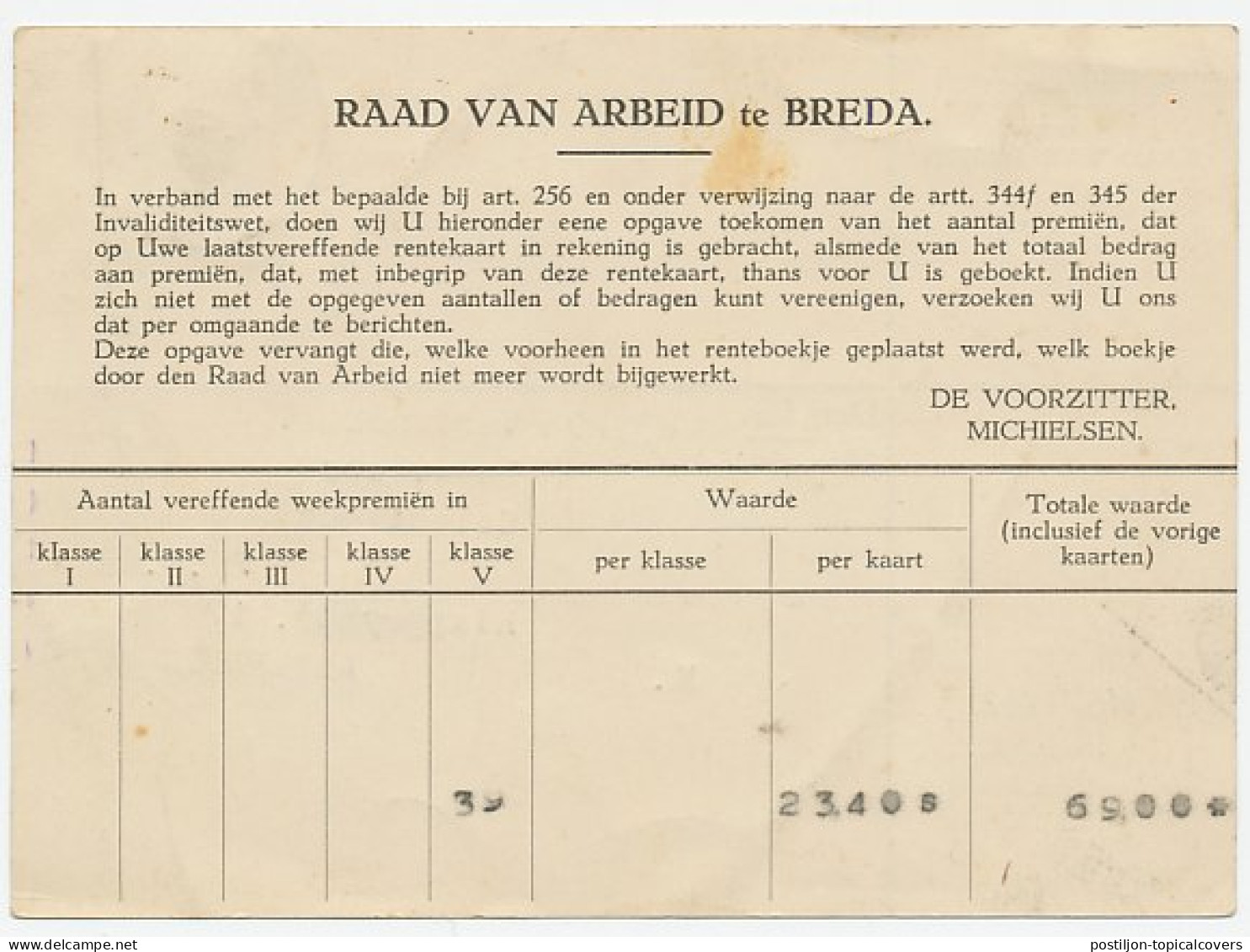 Em. Veth Dienstpost Buitenland Breda - Belgie 1936 - Non Classés