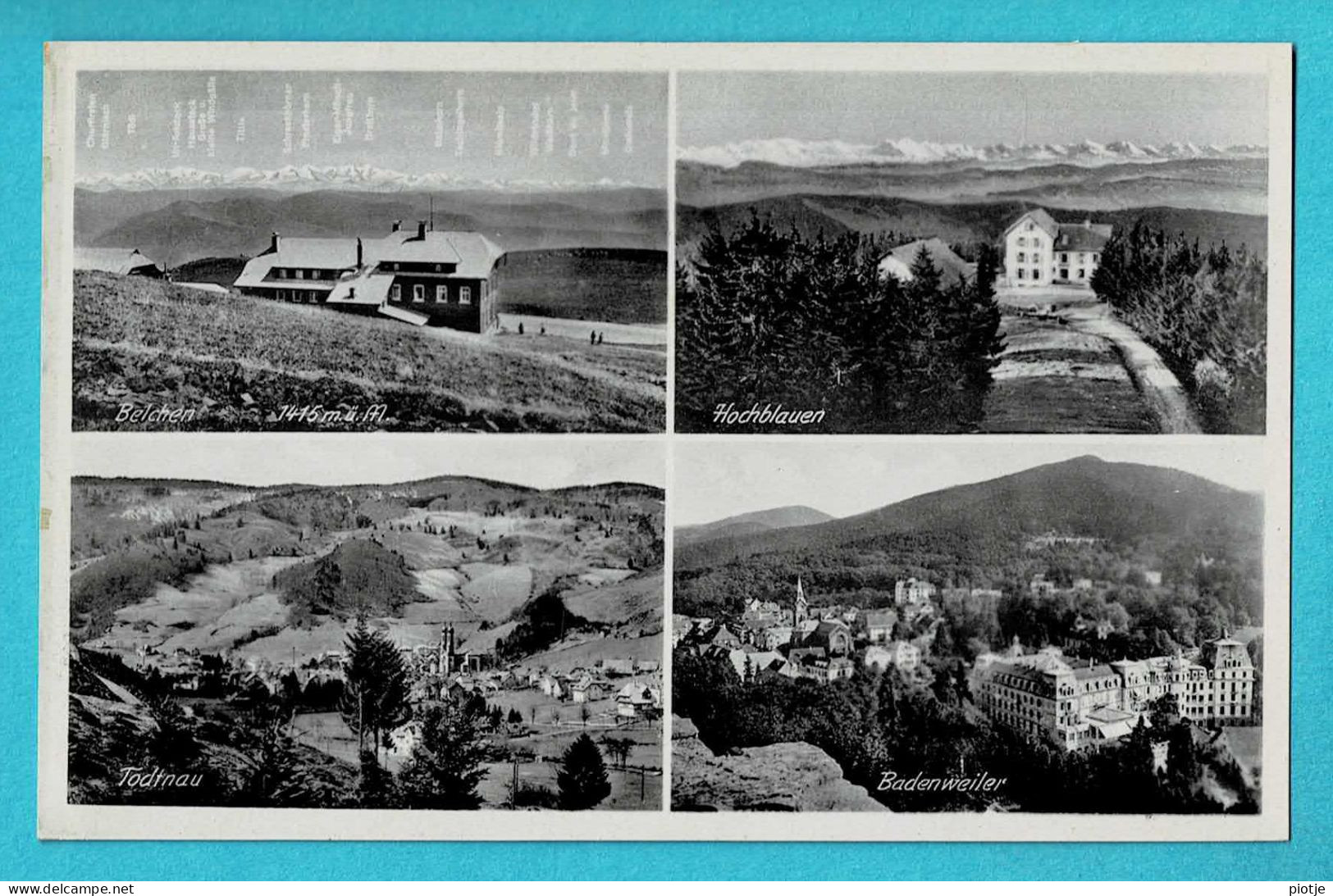 * Deutschland - Germany * (Verlag Von Emil Hartmann) Belchen, Hochblauen, Todtnau, Badenweiler, Old - Other & Unclassified