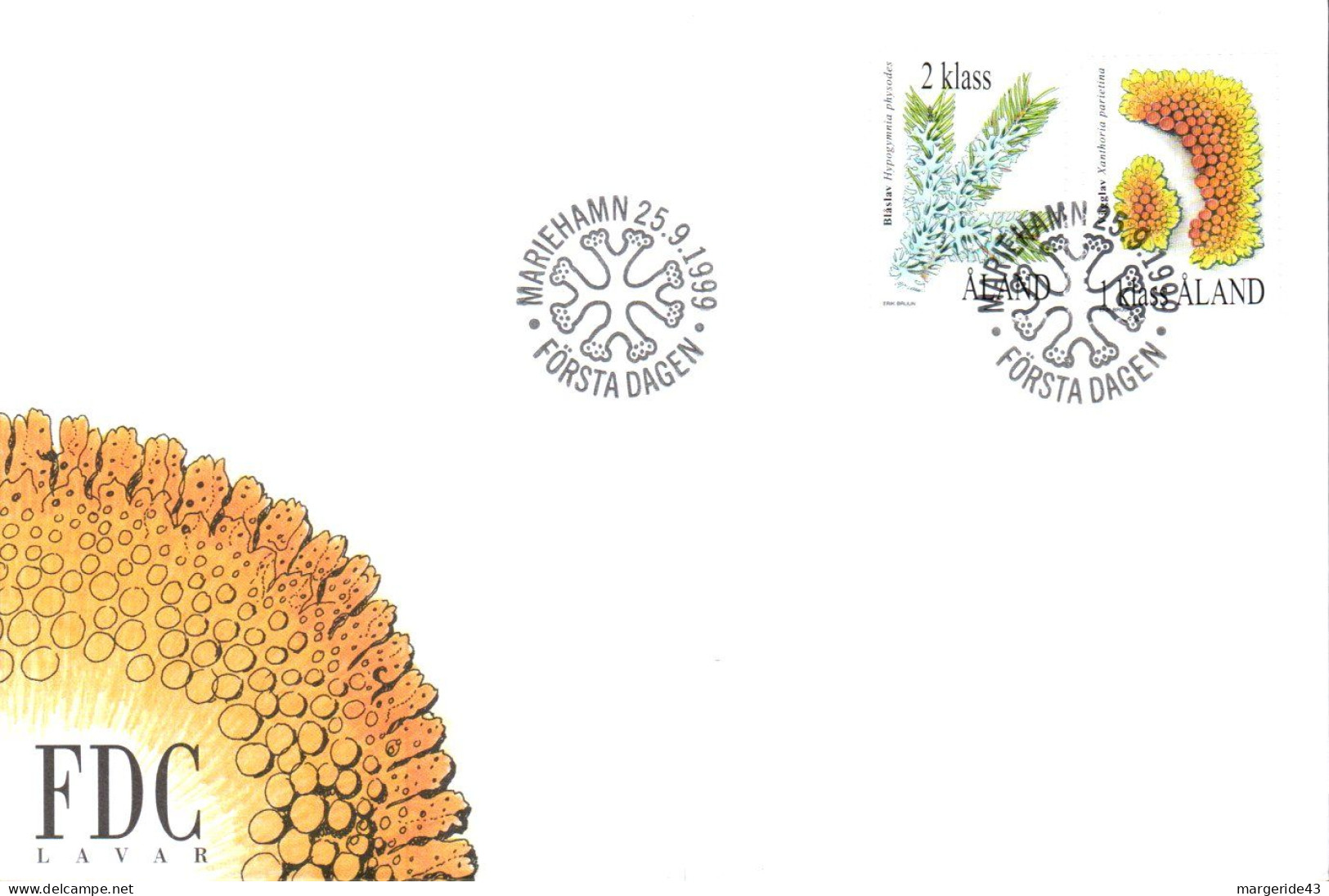 ALAND FDC 1999 LICHENS - Ålandinseln