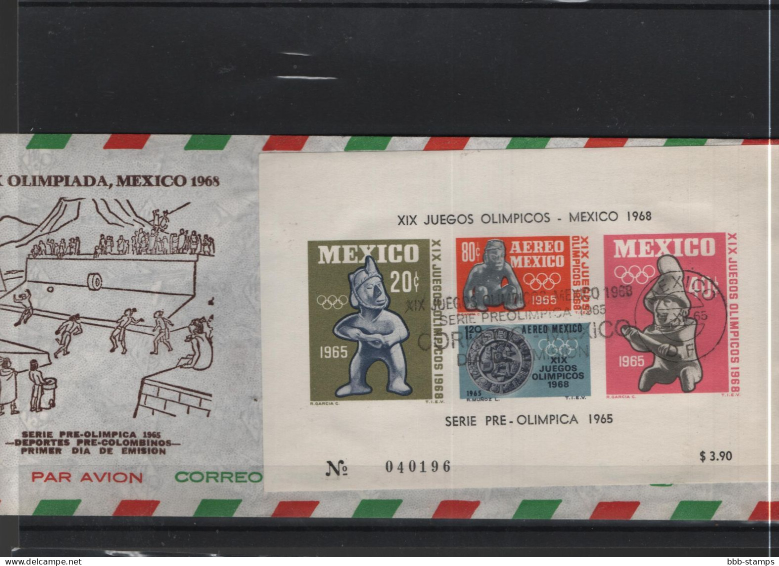 Mexico Michel Cat.No. FDC 1192/1196 + Sheet 3/4 Olympia - Mexiko