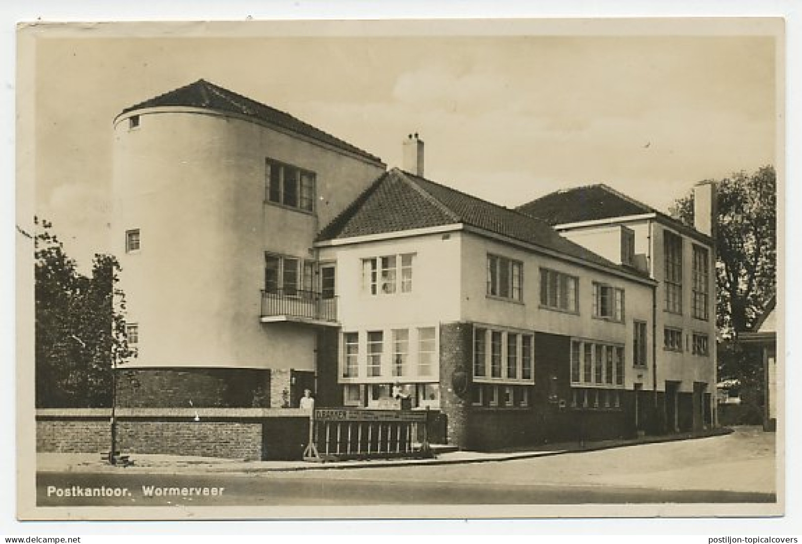 Prentbriefkaart Postkantoor Wormerveer 1937 - Sonstige & Ohne Zuordnung