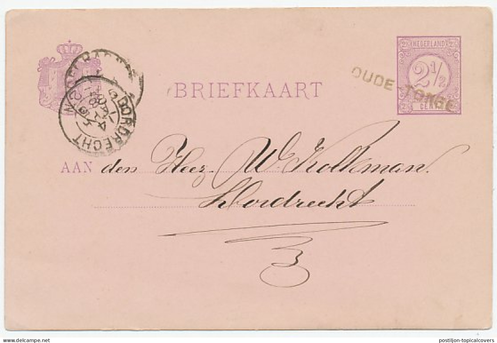 Naamstempel Oude Tonge 1885 - Lettres & Documents
