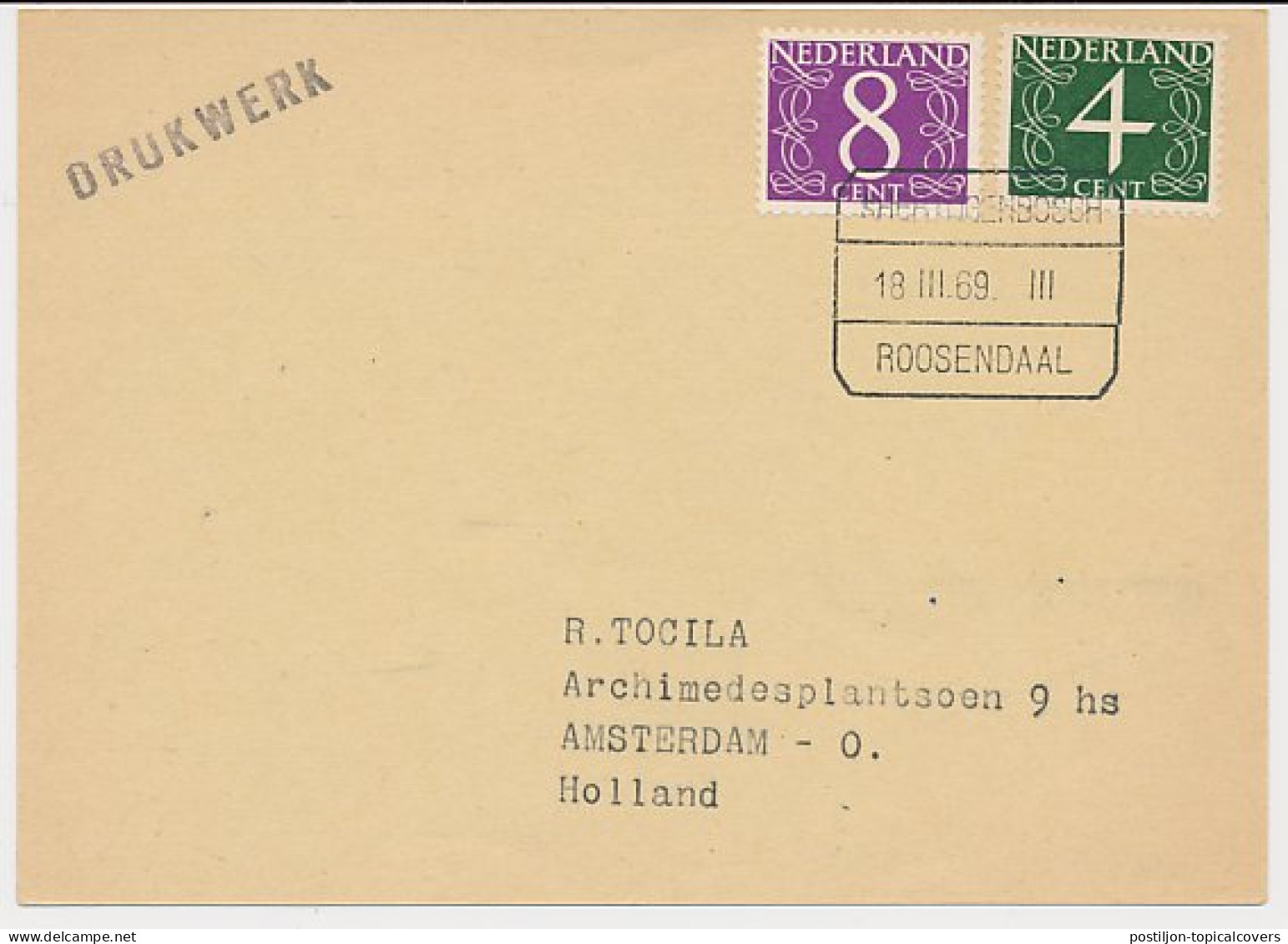 Treinblokstempel : S Hertogenbosch - Roosendaal III 1969 - Unclassified