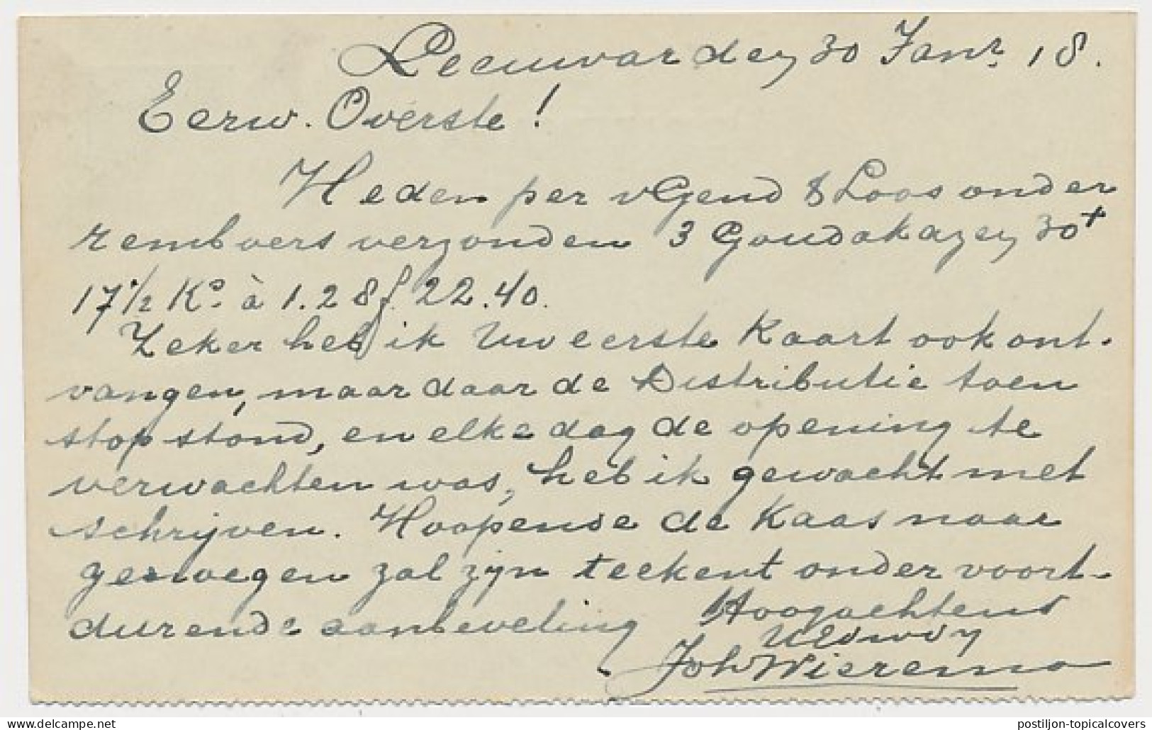 Briefkaart G. 90 B I Leeuwarden - Heijthuijsen - Ganzsachen