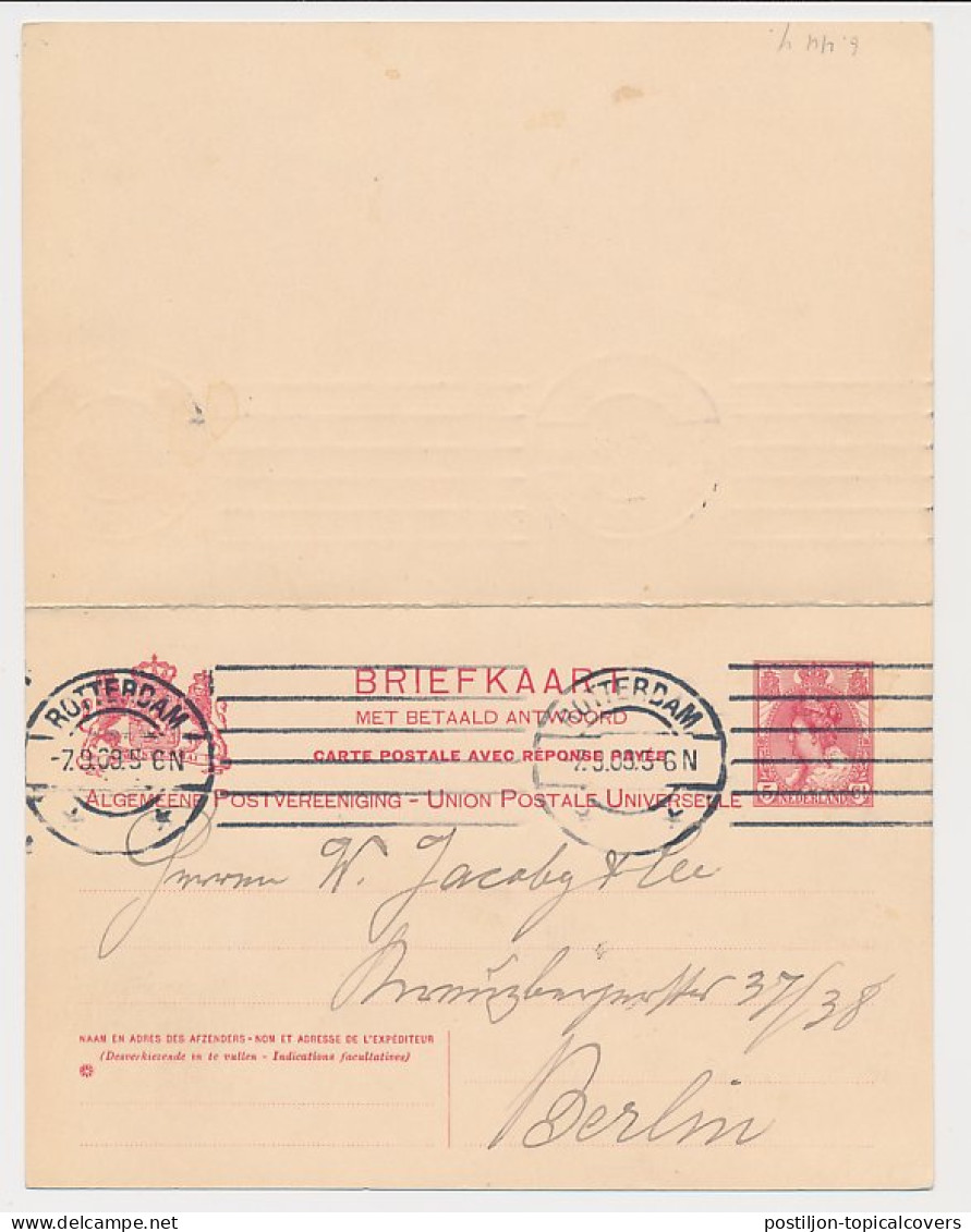 Briefkaart G. 77 Z-1 Rotterdam - Berlijn Duitsland 1909 - Postal Stationery