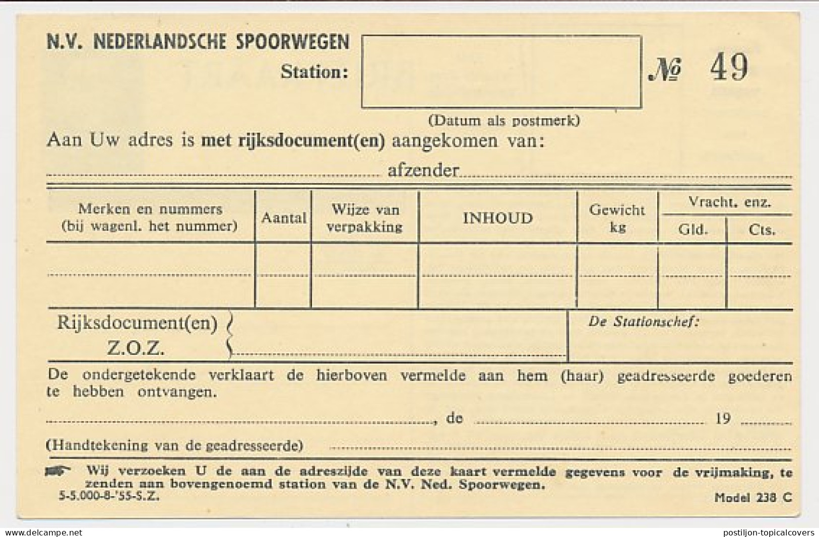 Spoorwegbriefkaart G. NS315 G - Ganzsachen