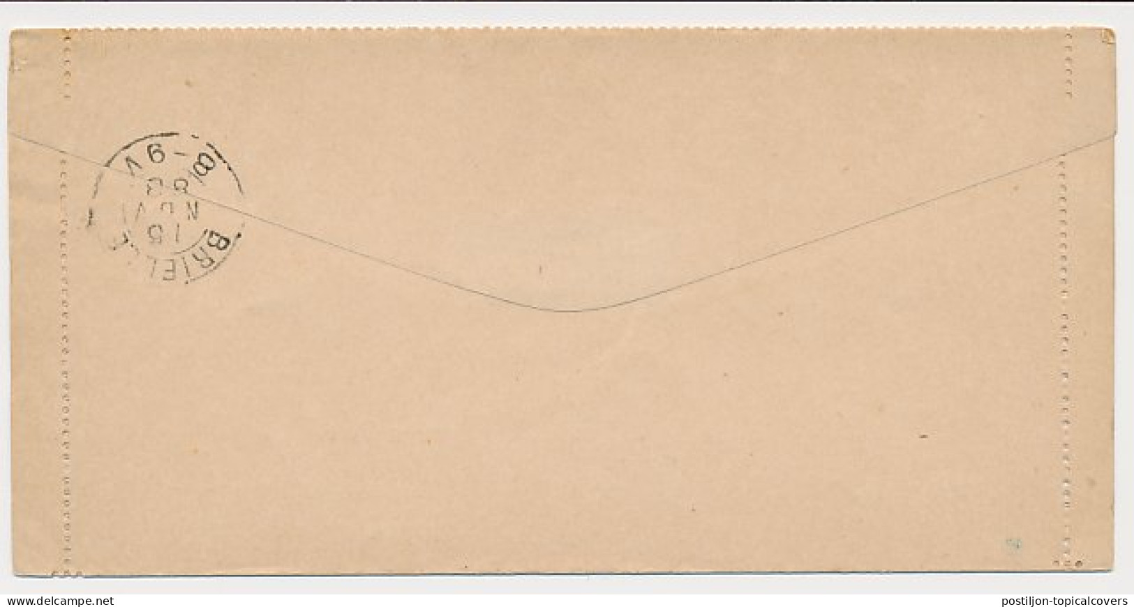 Postblad G. 1 Middelburg - Brielle 1888 - Postal Stationery